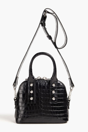 GIUSEPPE ZANOTTI Studded croc-effect leather tote