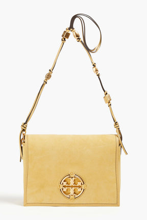 TORY BURCH Miller embellished suede cross-body bag