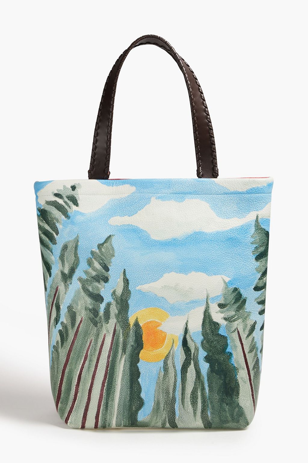 Nella printed leather tote