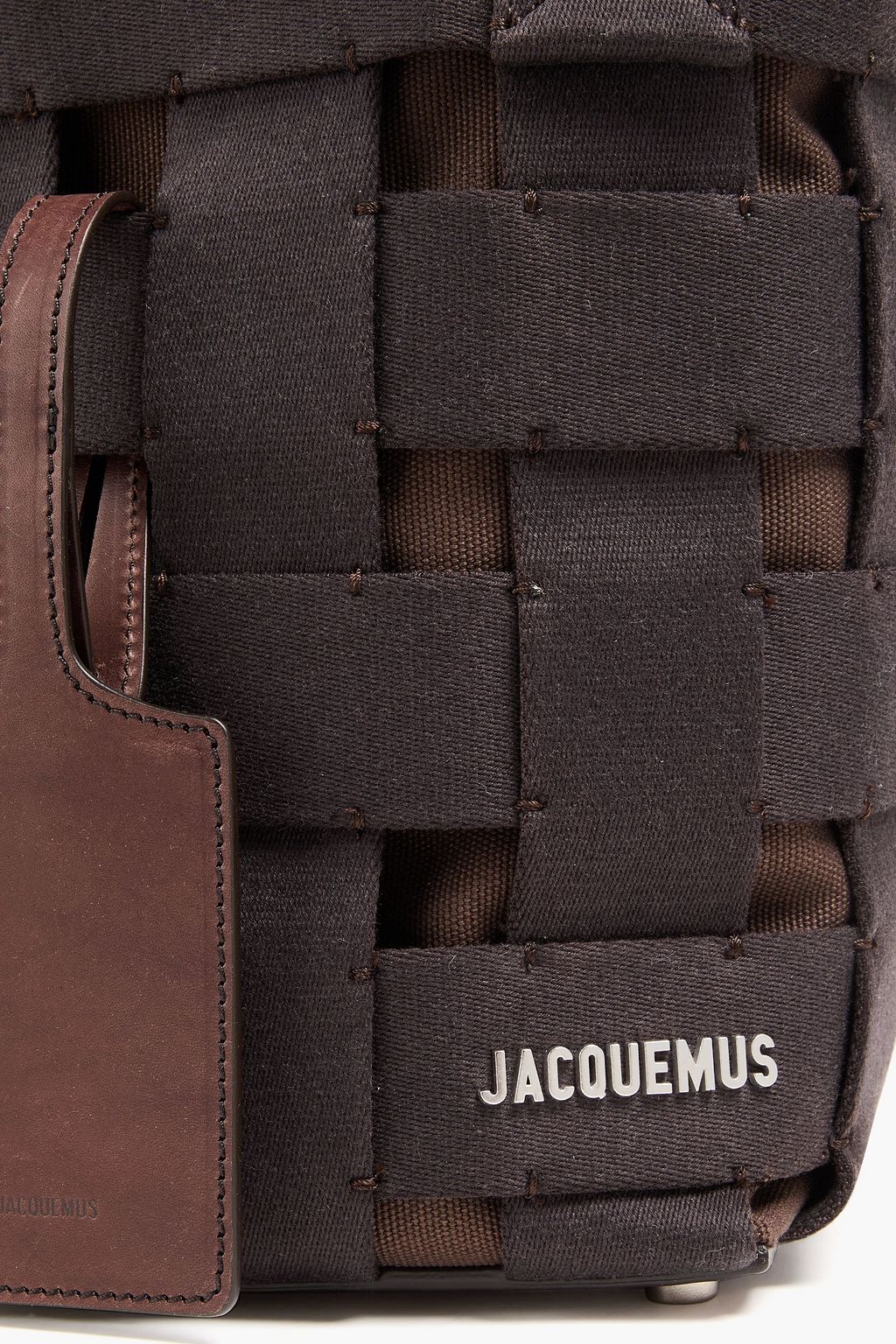 JACQUEMUS Le Seau woven grosgrain and canvas bucket bag