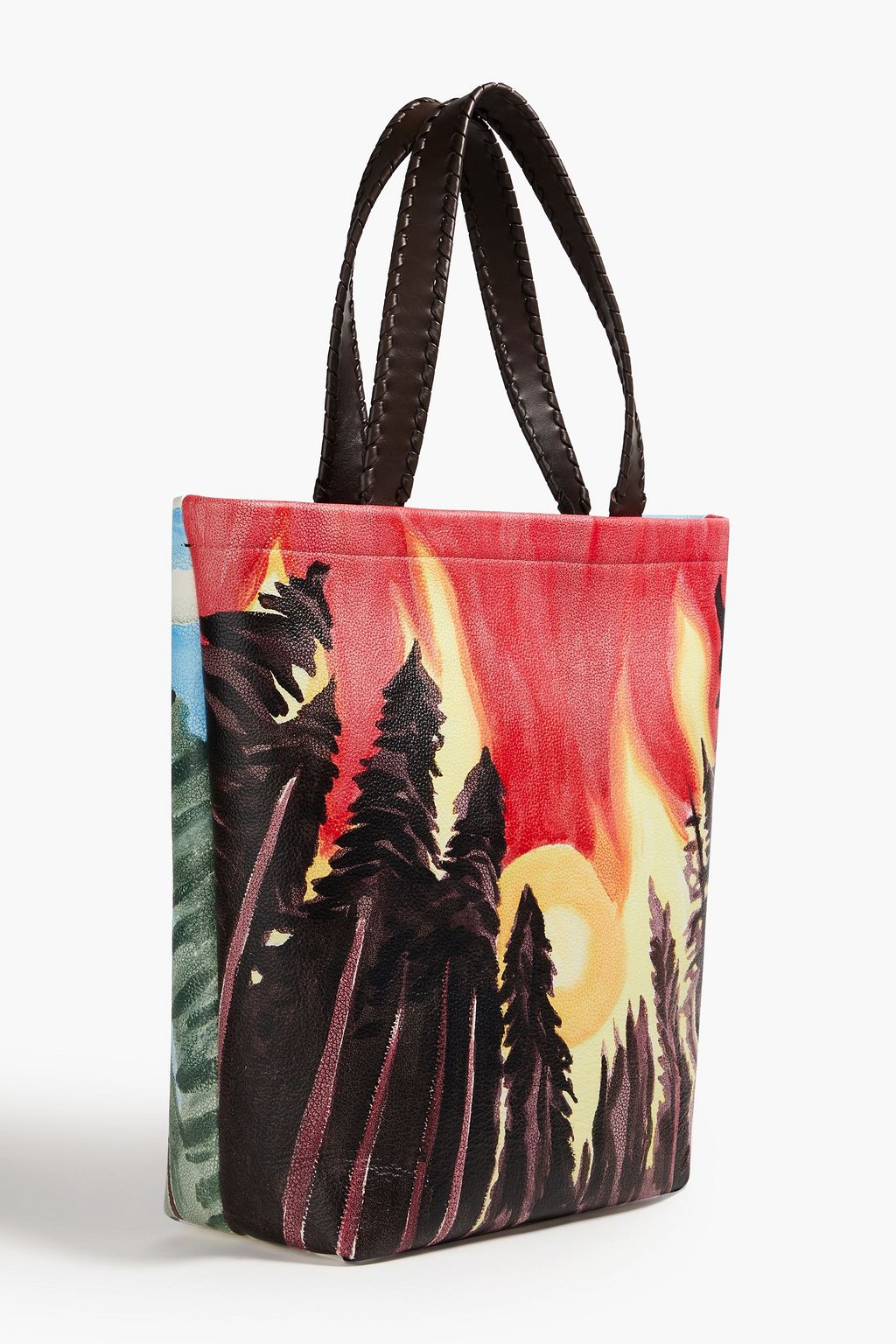 Nella printed leather tote