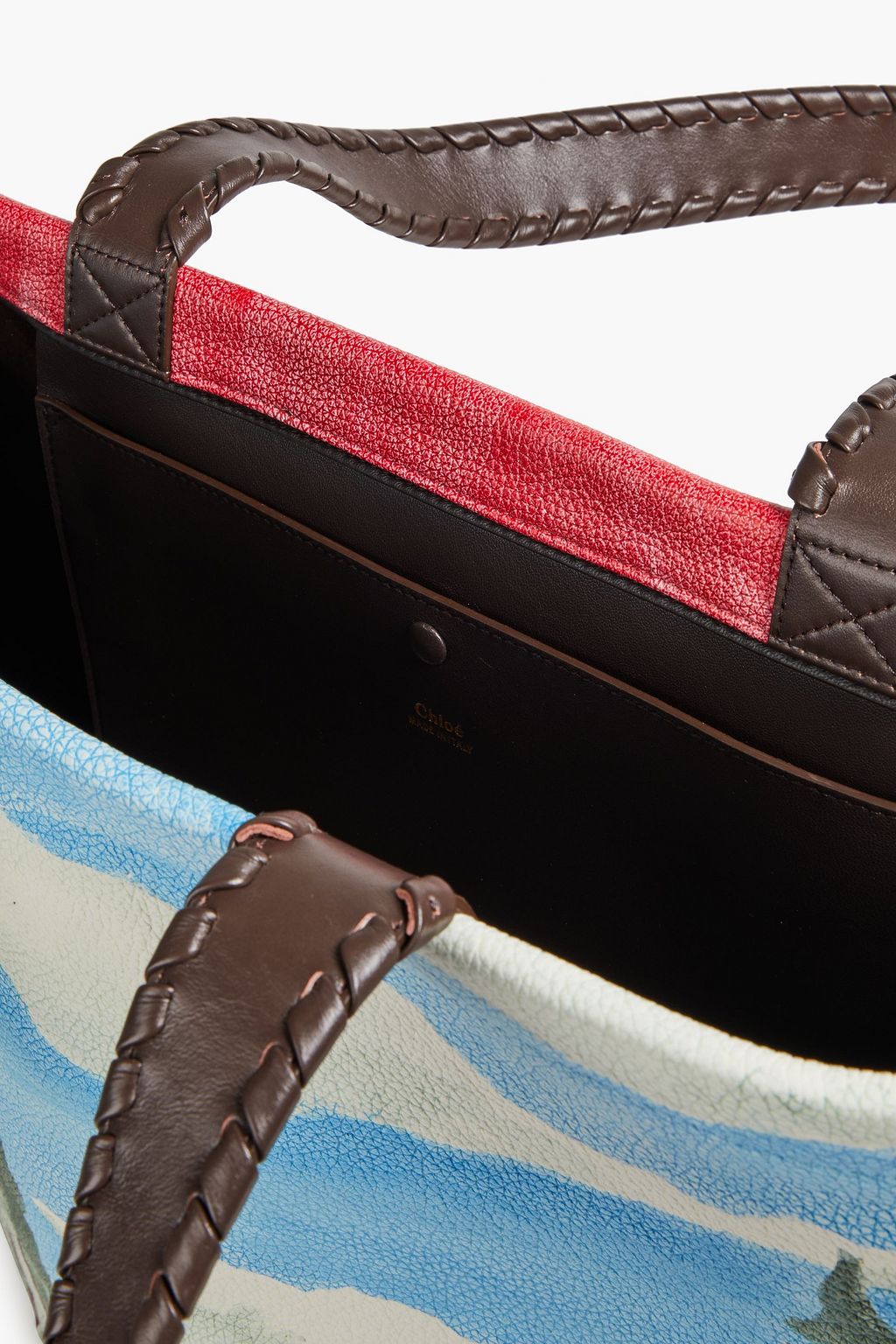 Nella printed leather tote