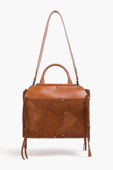 Steph studded leather and suede tote