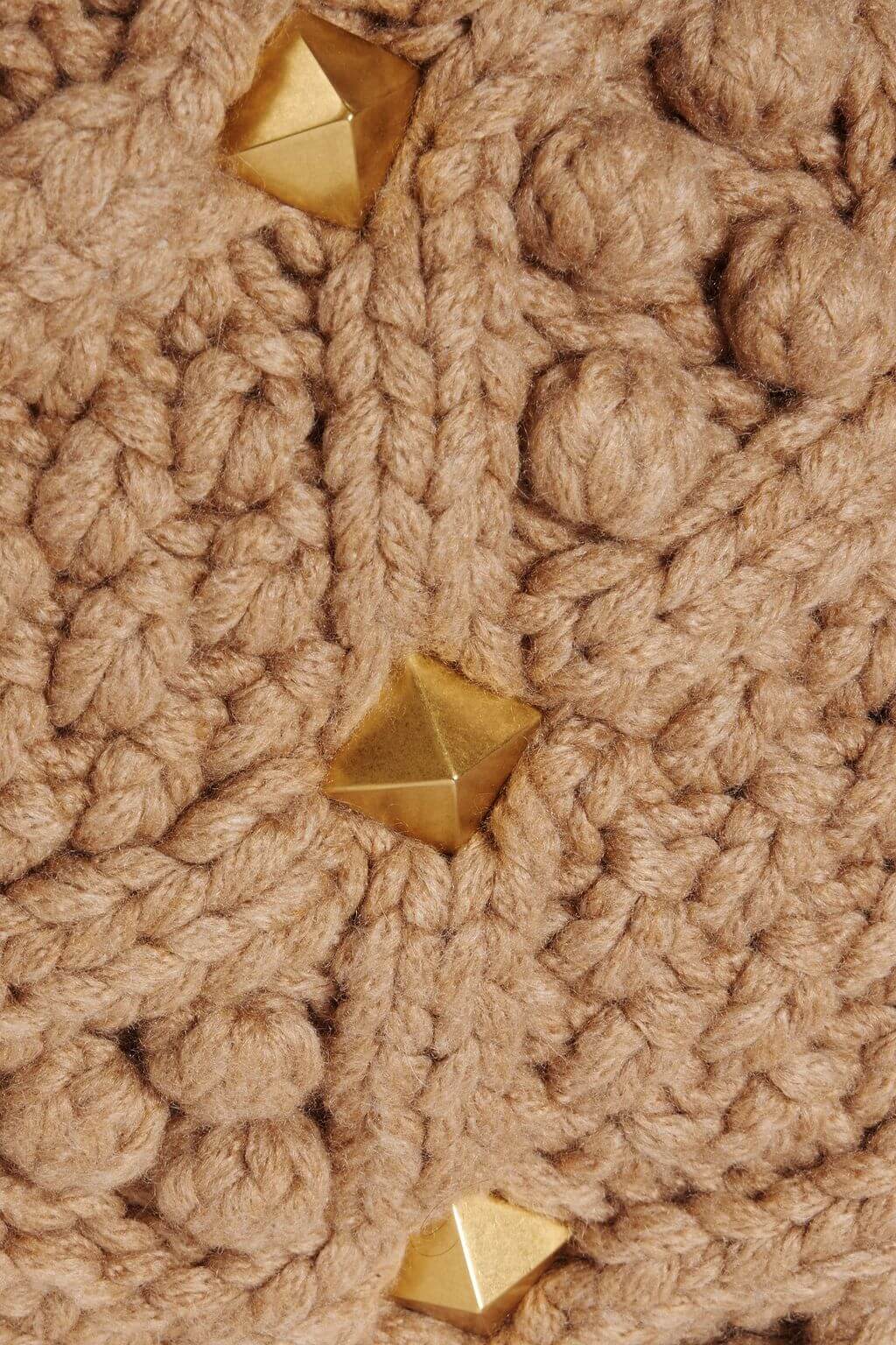 Valentino Garavani VALENTINO GARAVANI Roman Stud cable-knit shoulder bag - Bags | Shop From The Mirage