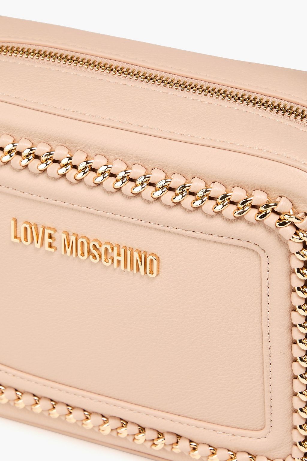 LOVE MOSCHINO Chain-embellished faux leather cross-body bag