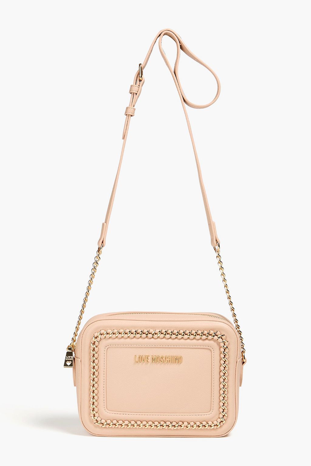 LOVE MOSCHINO Chain-embellished faux leather cross-body bag