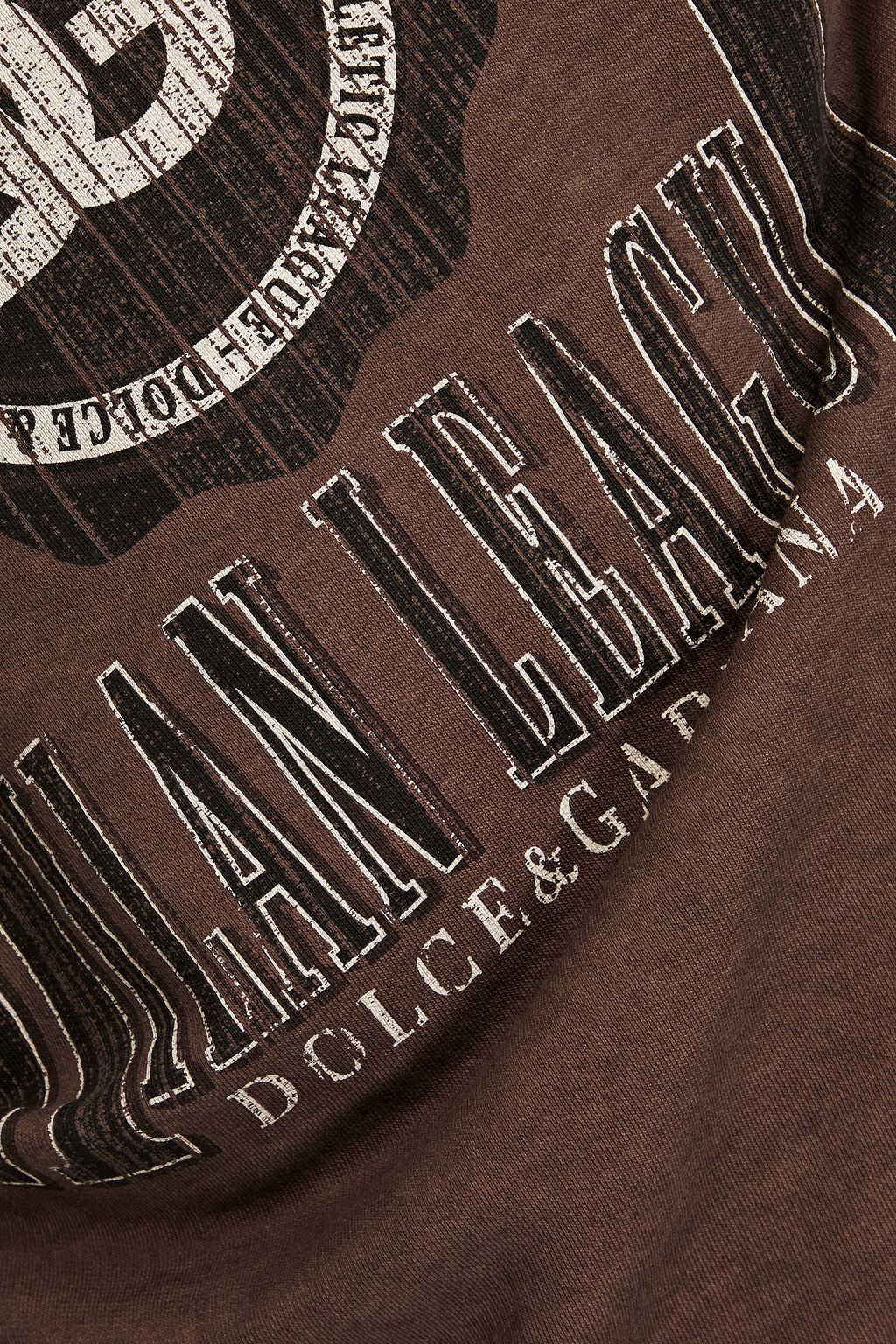 Dolce & Gabbana DOLCE&GABBANA Distressed bleached logo-print French cotton-terry sweatshirt - Size: M Sweatshirts | Shop From The Mirage