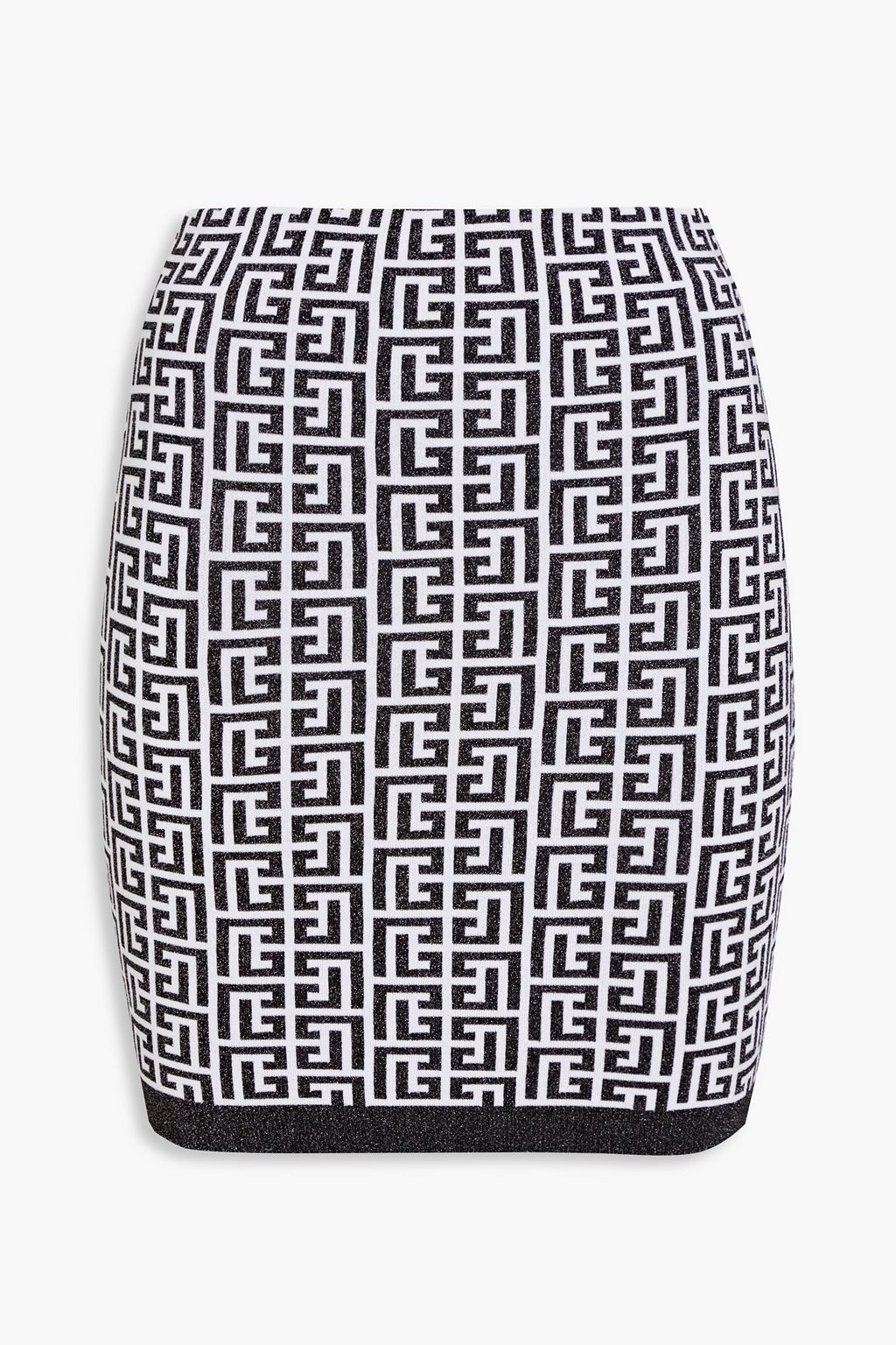 BALMAIN Metallic jacquard-knit mini skirt