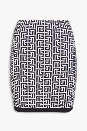 BALMAIN Metallic jacquard-knit mini skirt