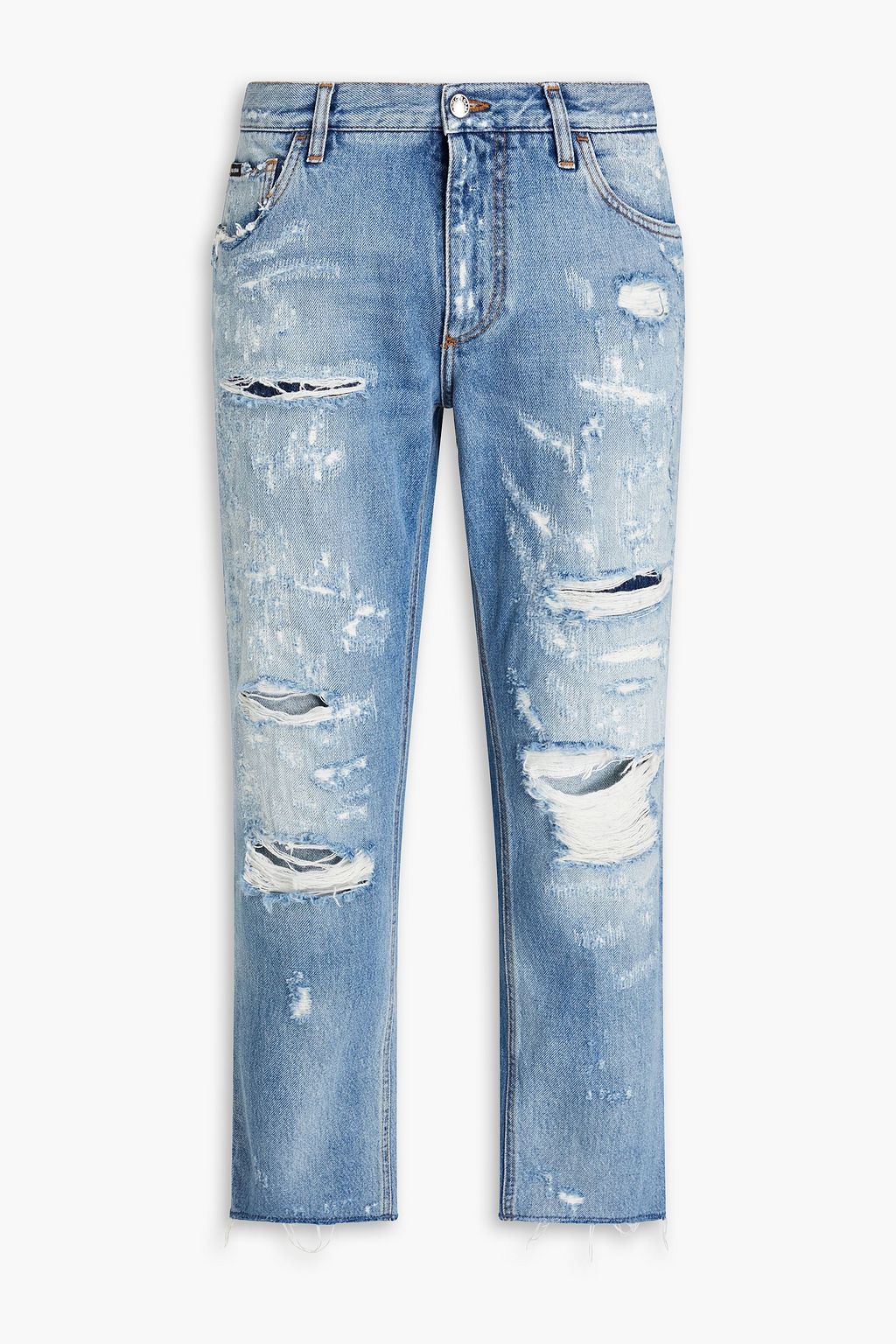 DOLCE&GABBANA Distressed faded denim jeans