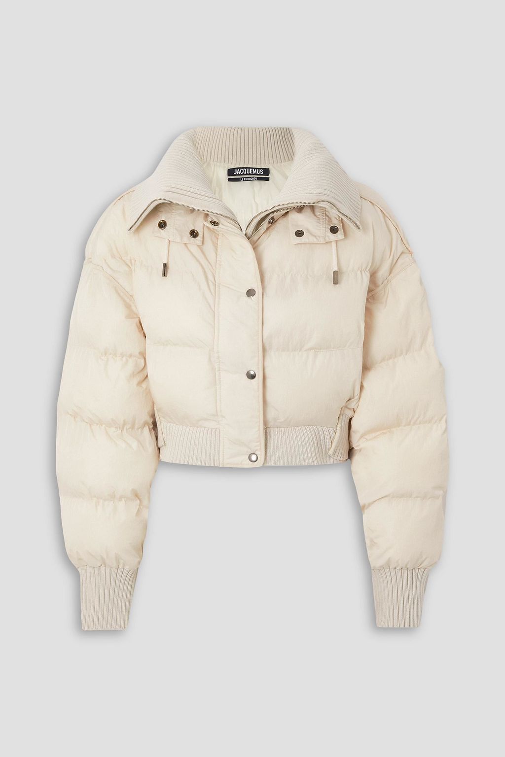 JACQUEMUS Caraco layered ribbed-knit and quilted shell jacket