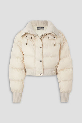 JACQUEMUS Caraco layered ribbed-knit and quilted shell jacket