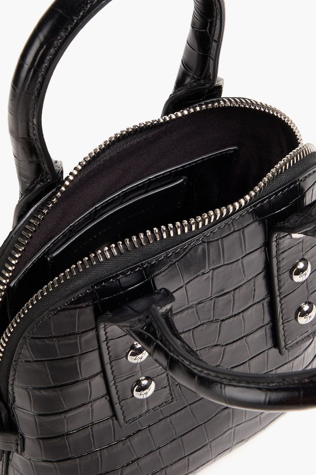 GIUSEPPE ZANOTTI Studded croc-effect leather tote