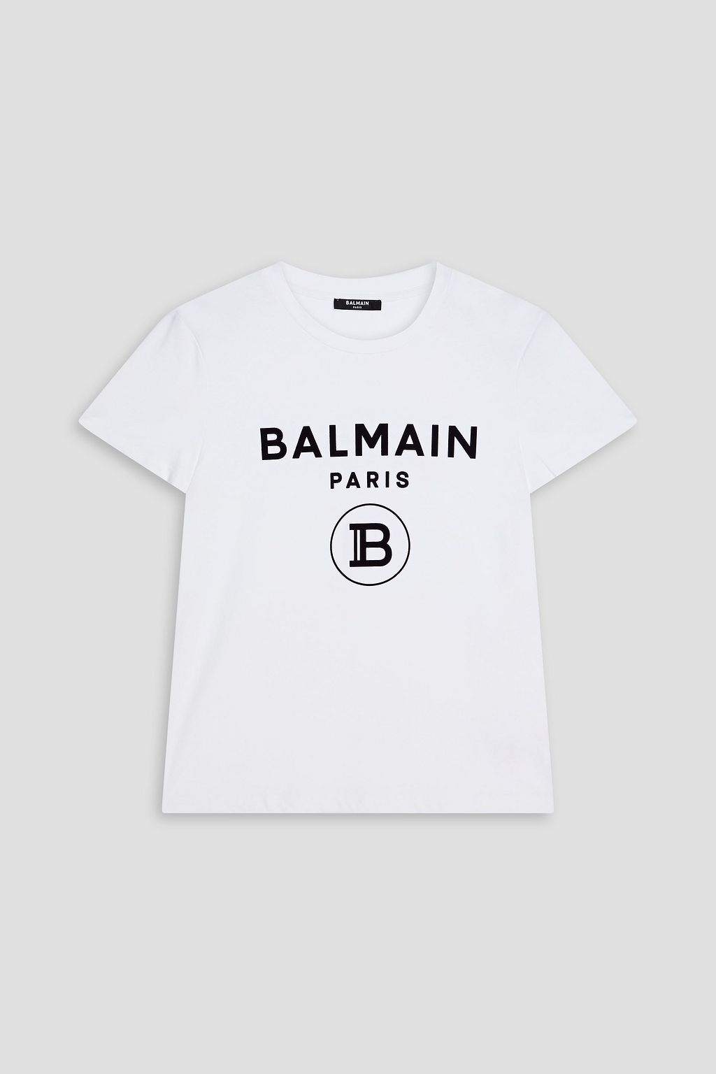 Balmain BALMAIN Flocked logo-print cotton-jersey T-shirt - Size: M T-Shirts | Shop From The Mirage