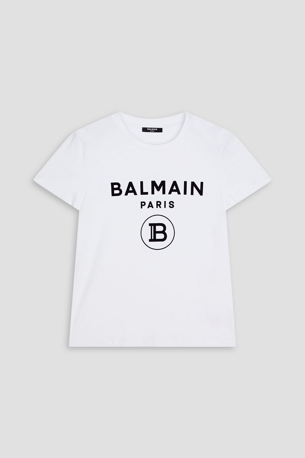 BALMAIN Flocked logo-print cotton-jersey T-shirt