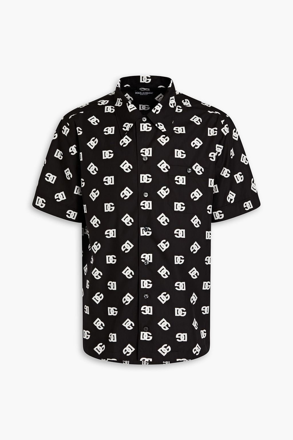 DOLCE&GABBANA Logo-print cotton-poplin shirt