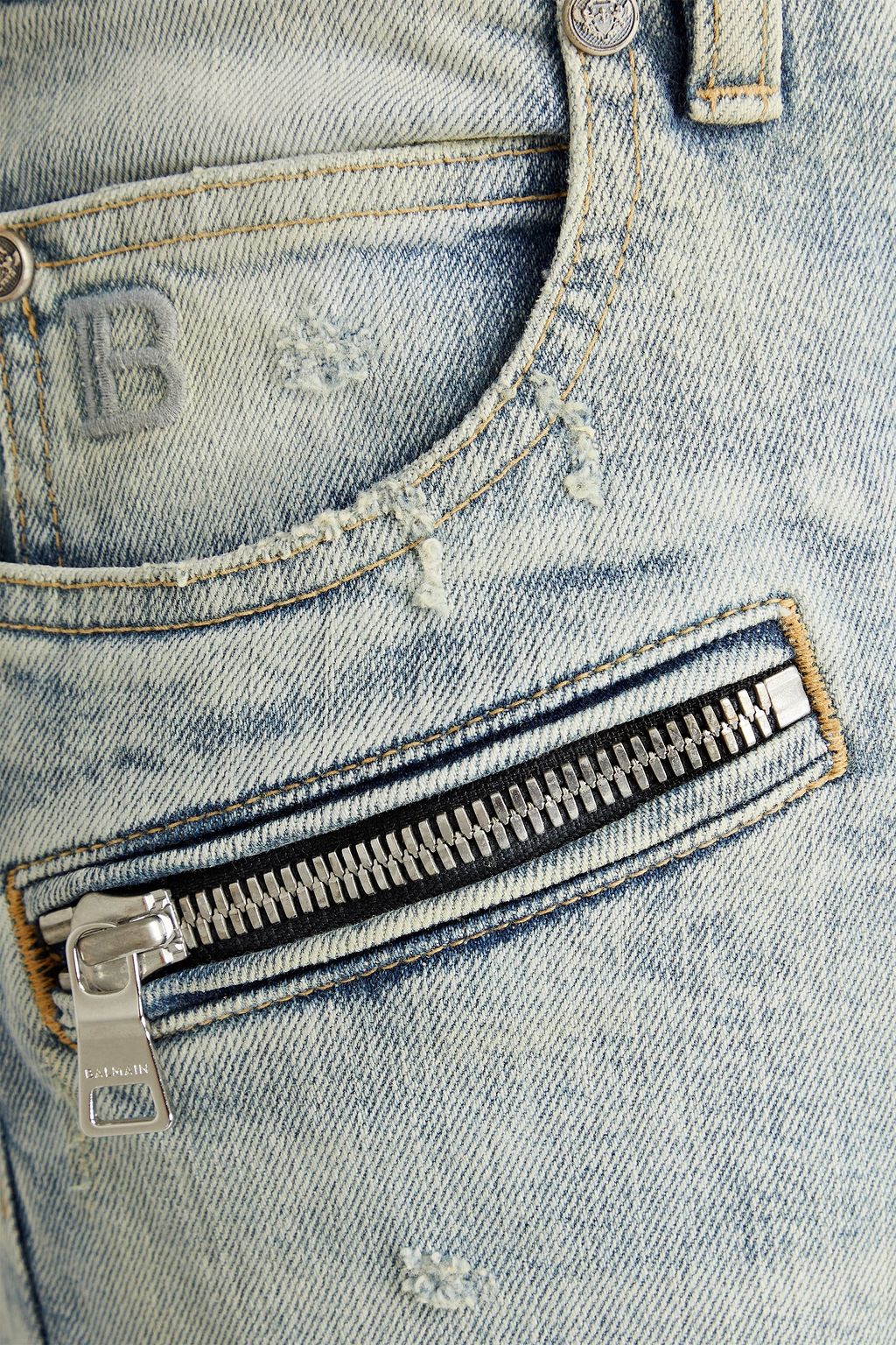 BALMAIN Distressed denim jeans