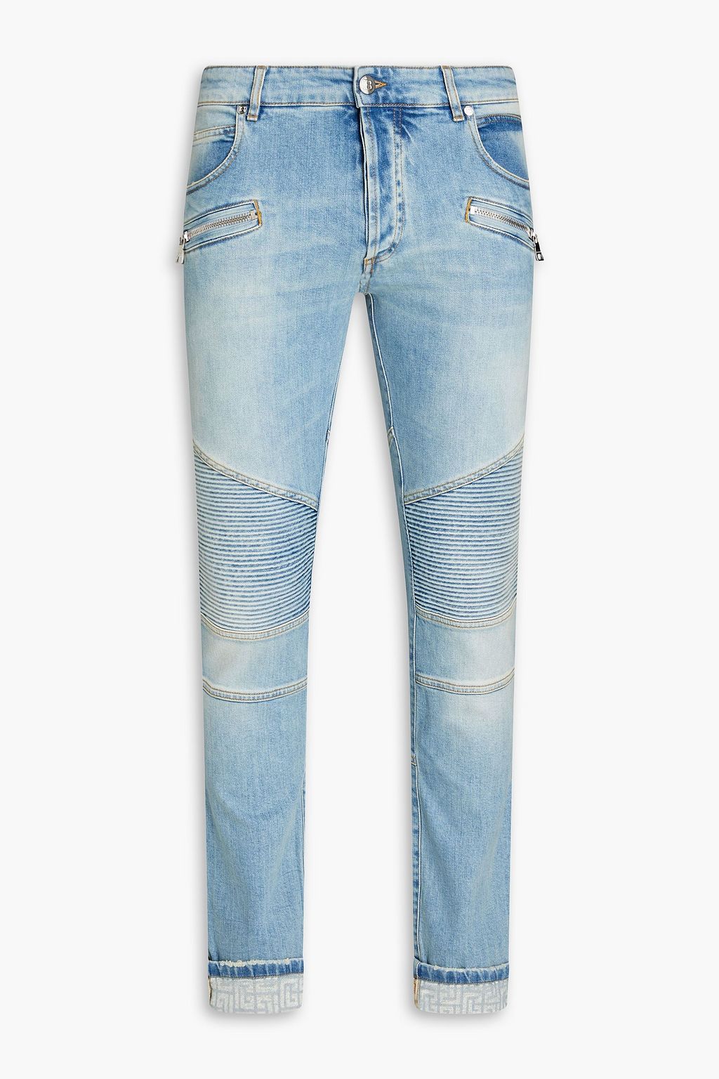 BALMAIN Pintucked denim jeans