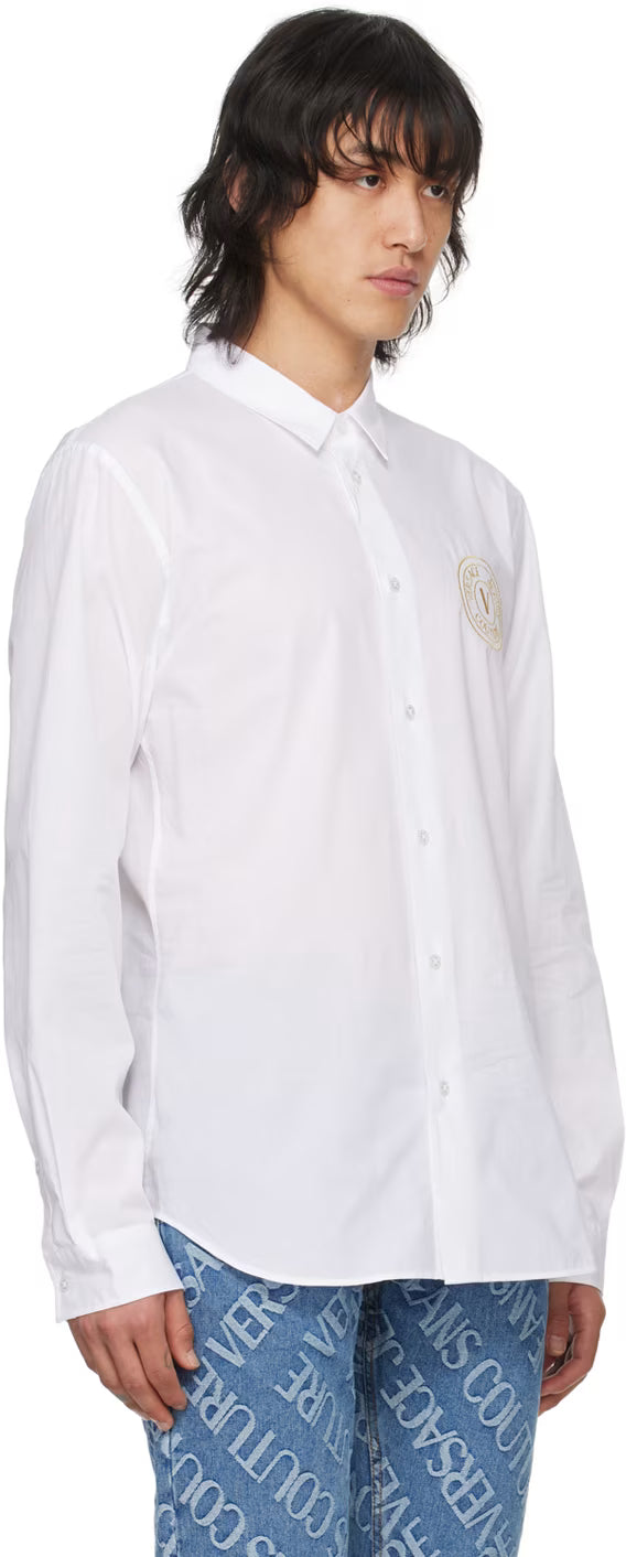 White V-Emblem Shirt