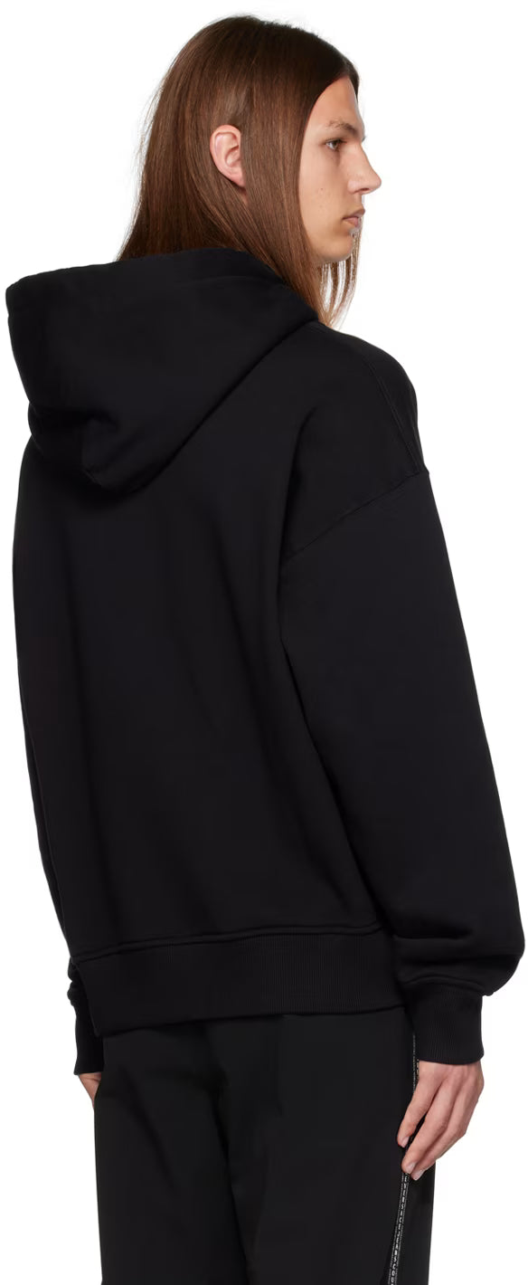 Black V-Emblem Hoodie