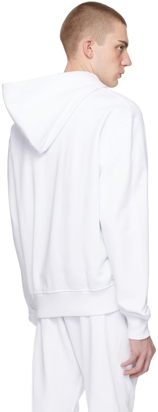 White V-Emblem Hoodie