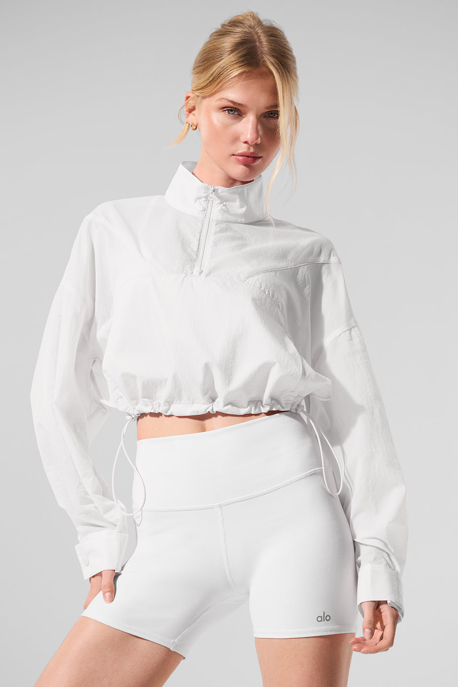 Cropped 1/4 Zip Aerial Pullover