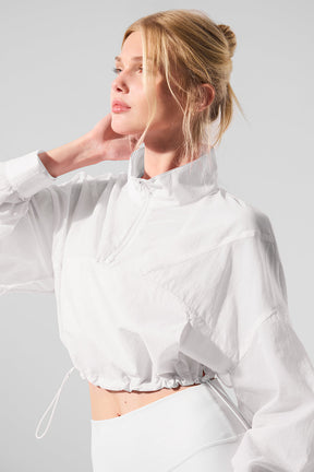 Cropped 1/4 Zip Aerial Pullover