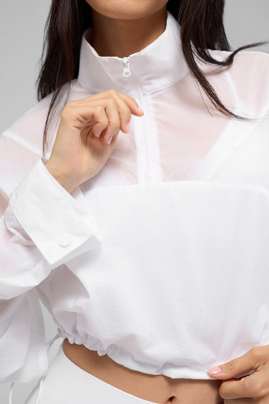 Cropped 1/4 Zip Aerial Pullover