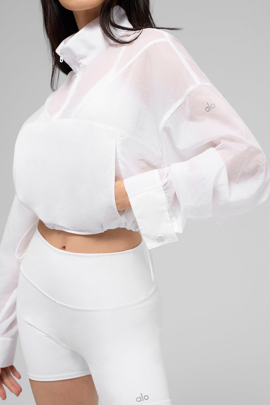 Cropped 1/4 Zip Aerial Pullover