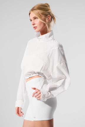 Cropped 1/4 Zip Aerial Pullover