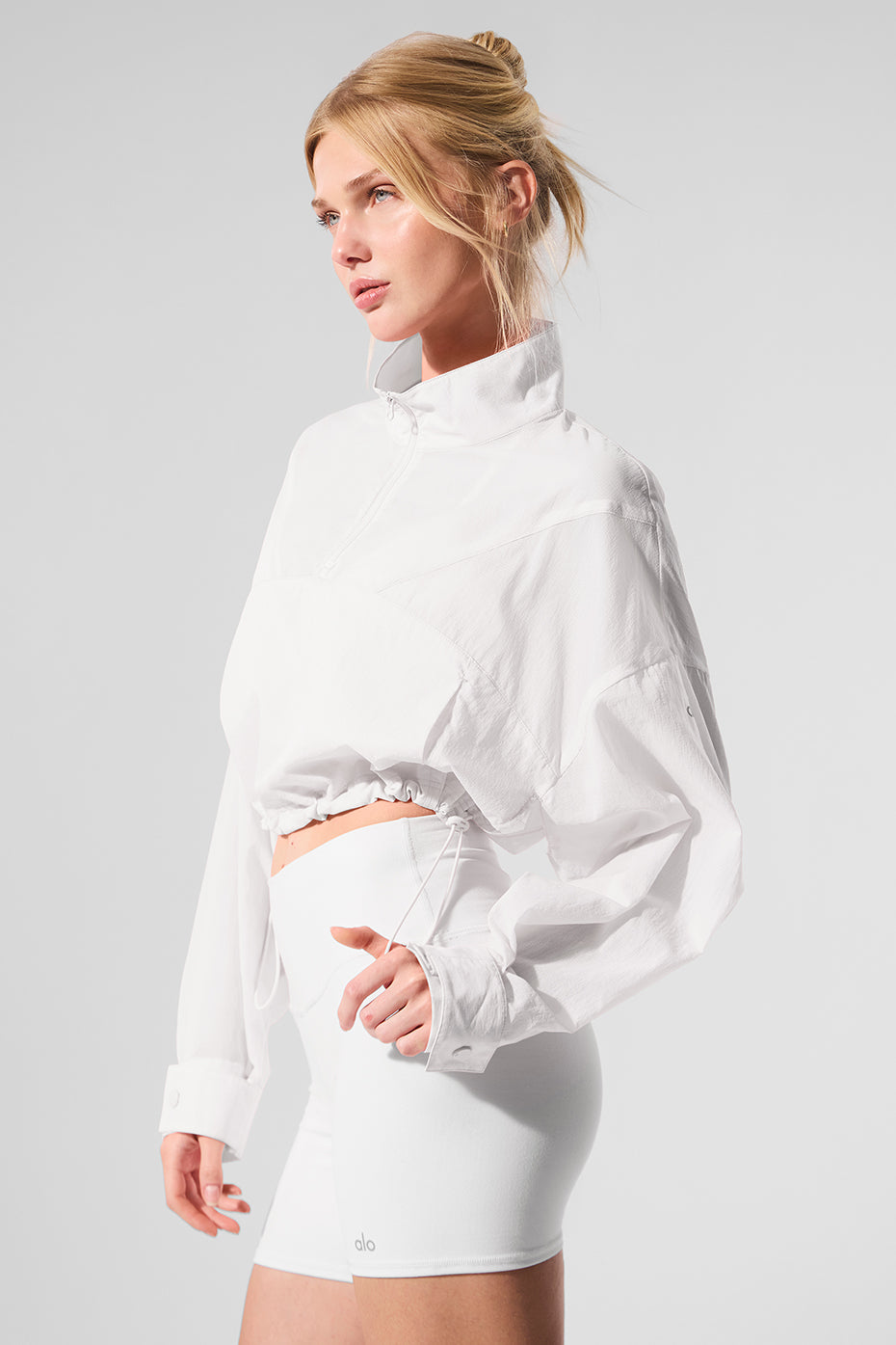 Cropped 1/4 Zip Aerial Pullover