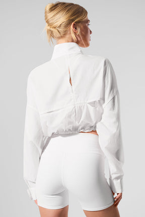 Cropped 1/4 Zip Aerial Pullover