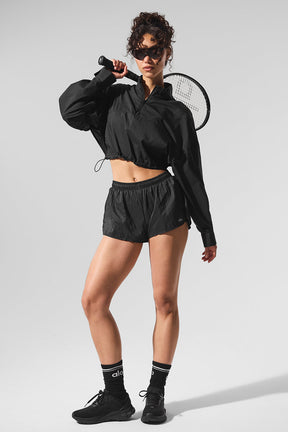 Cropped 1/4 Zip Aerial Pullover