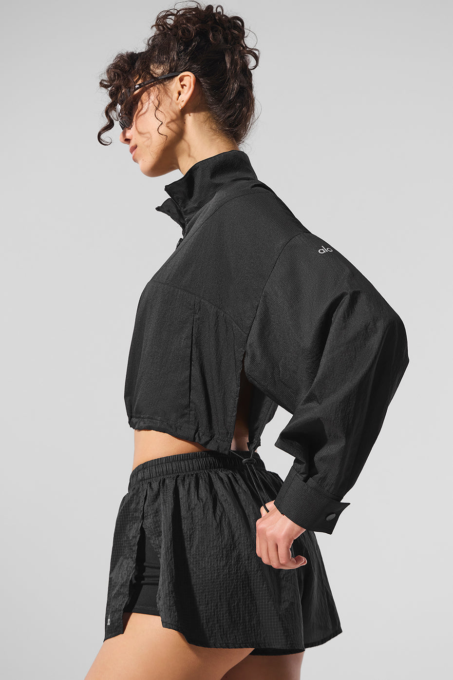 Cropped 1/4 Zip Aerial Pullover