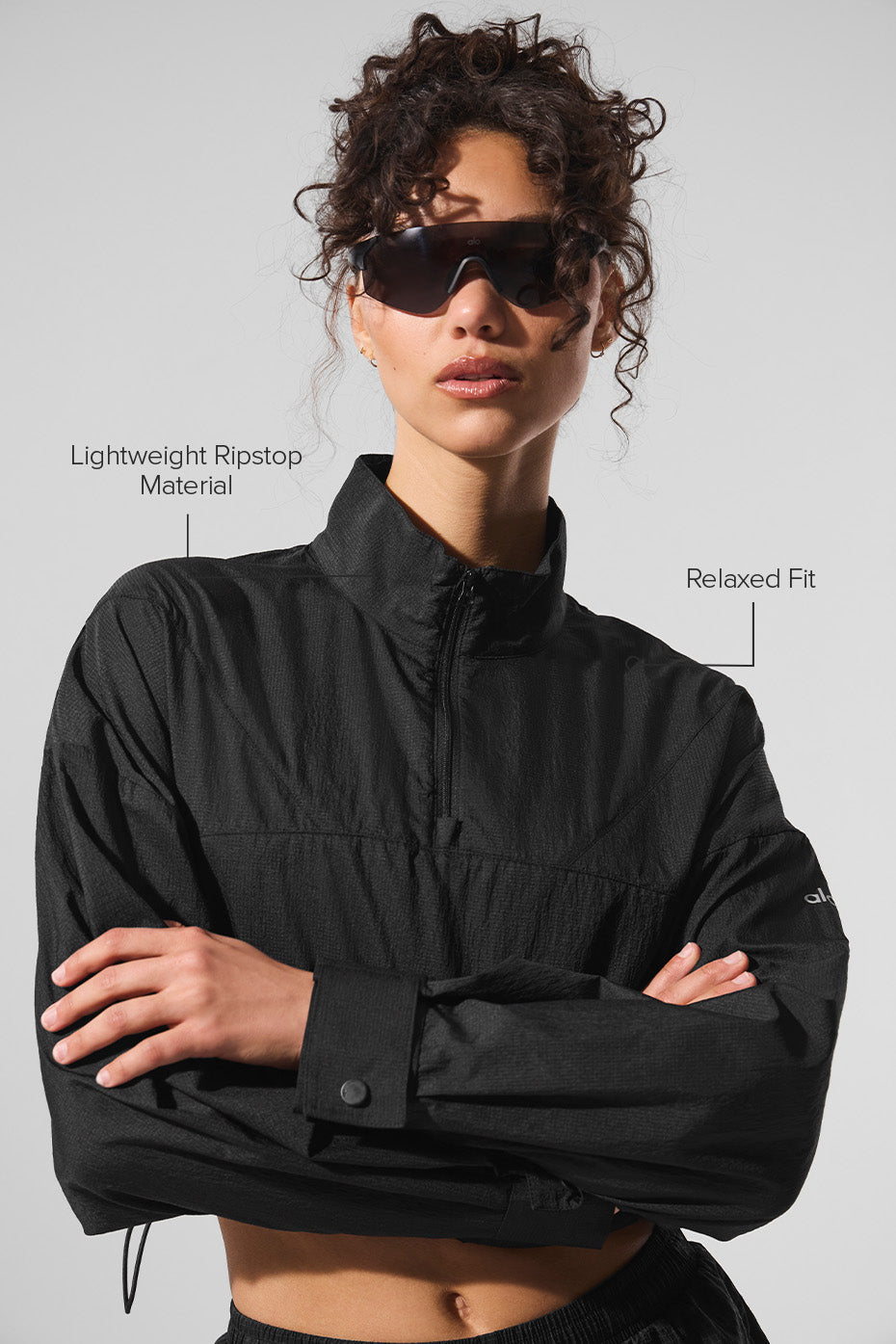 Cropped 1/4 Zip Aerial Pullover