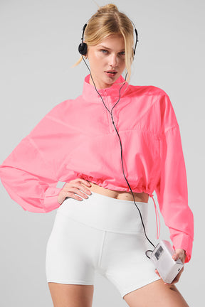 Cropped 1/4 Zip Aerial Pullover
