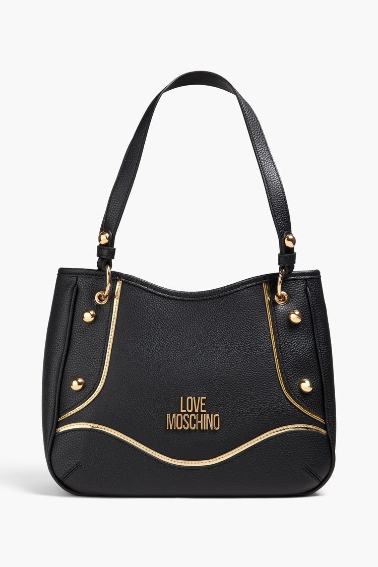LOVE MOSCHINO Studded pebbled-leather shoulder bag