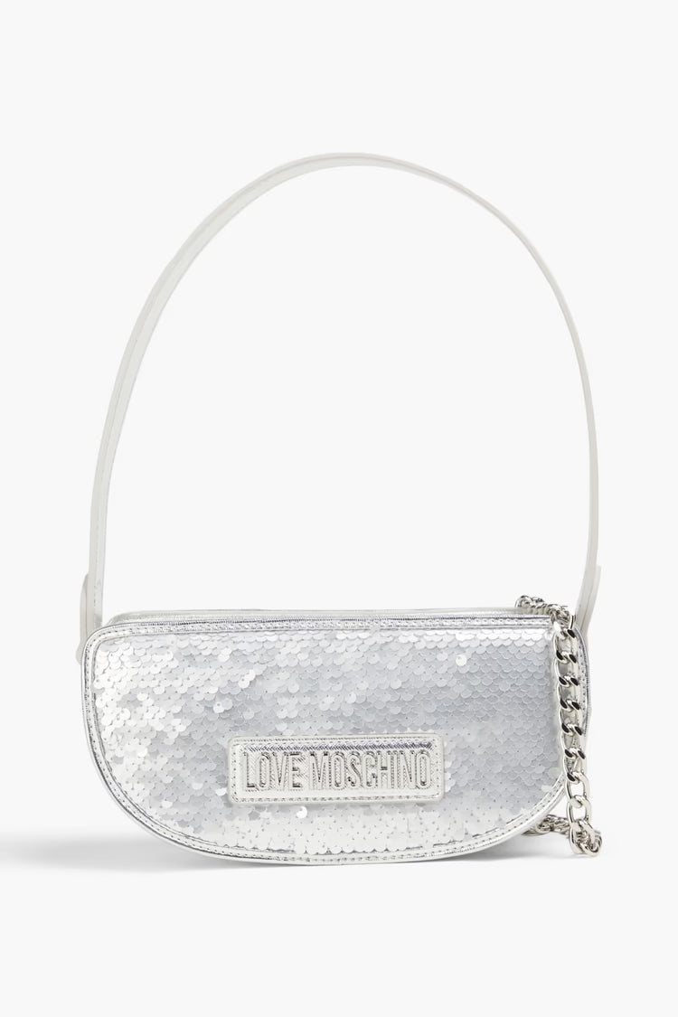 LOVE MOSCHINO Sequined metallic textured shoulder bag
