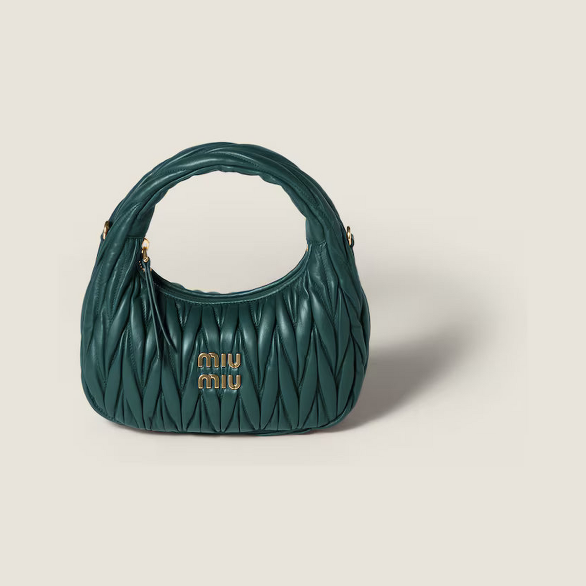 Wander matelassé nappa leather hobo bag