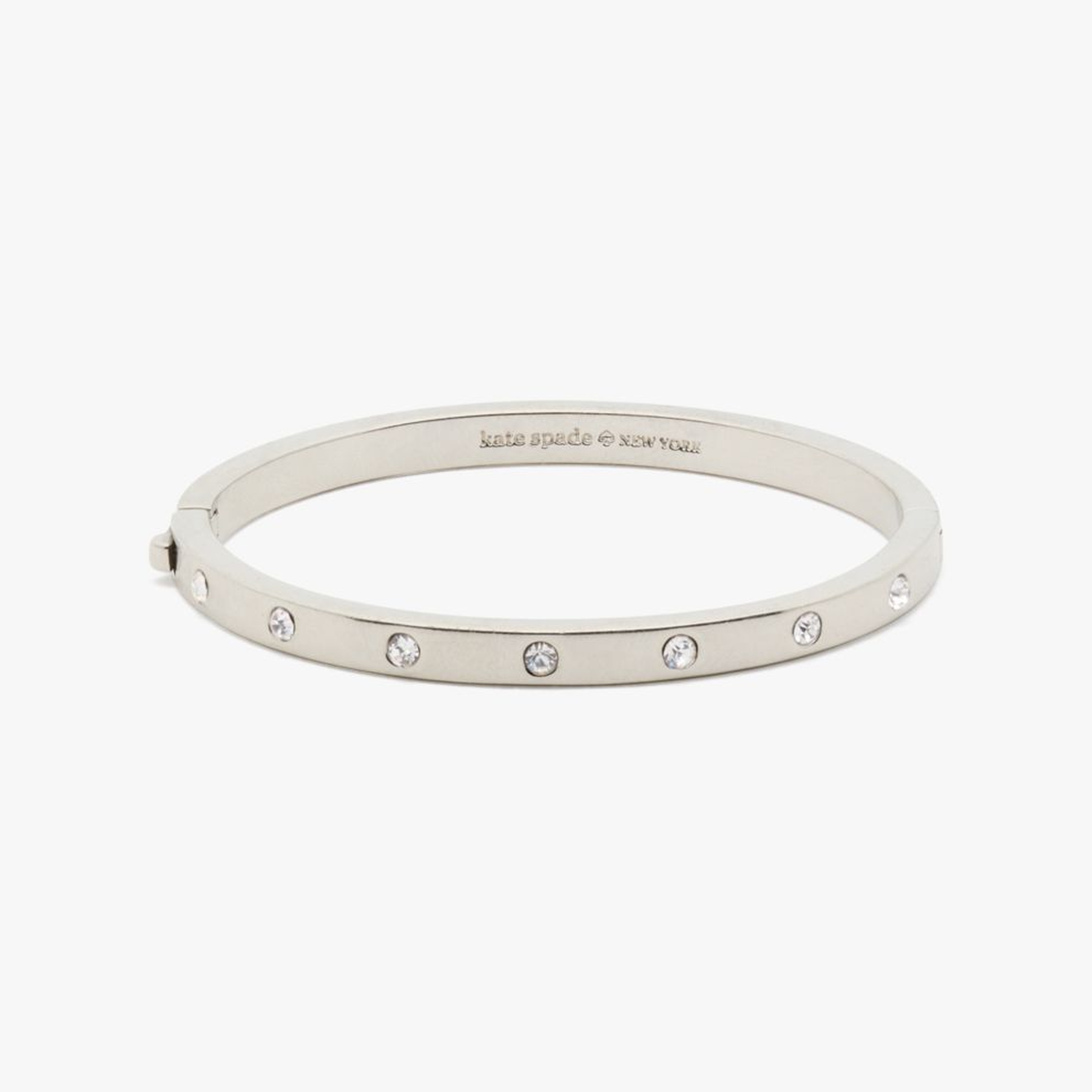 Set in Stone Hinged Silver Bangle