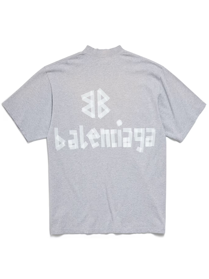 Balenciaga Taped Logo T-Shirt in Grey