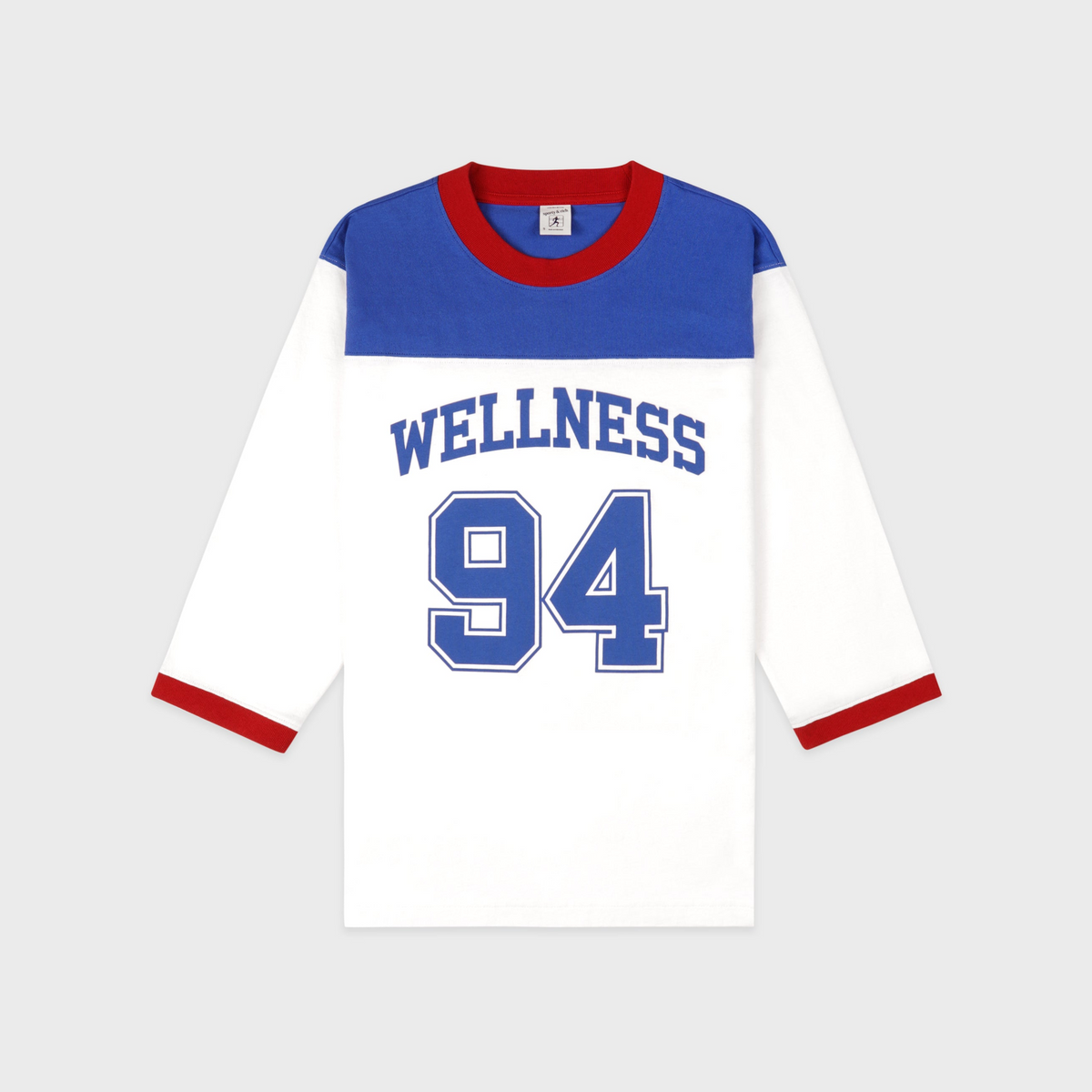 Wellness 94 Long Football Tee - White/Ruby/Team Blue