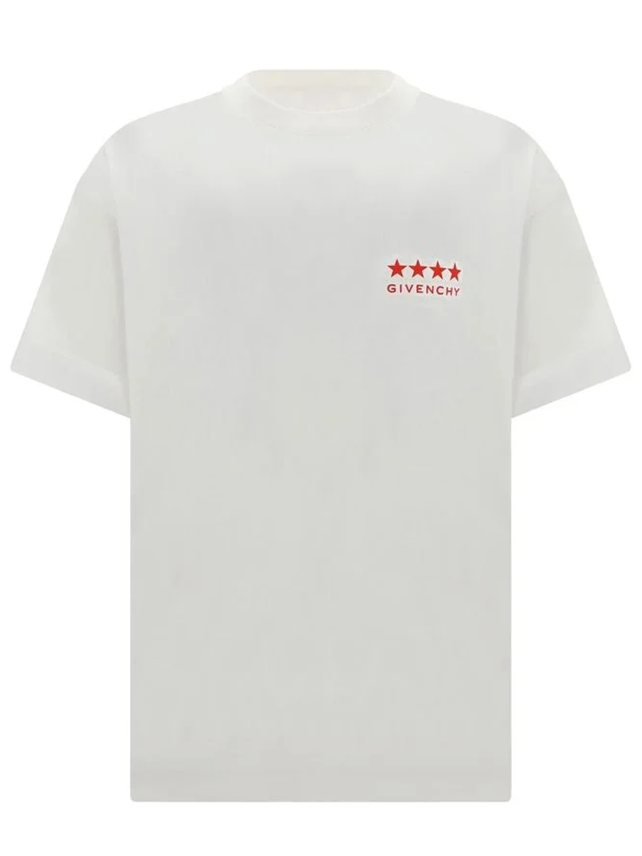 Givenchy 4-Star Printed Logo T-Shirt in White