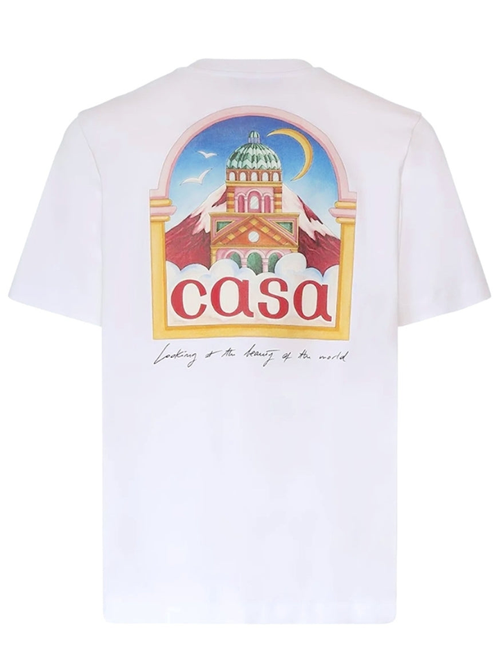 Casablanca Vue De L'arche Design White T Shirt
