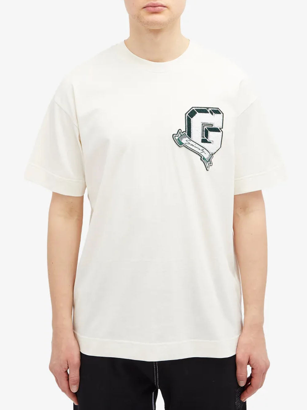 Givenchy Monogram College Embroidered Logo T-Shirt in White