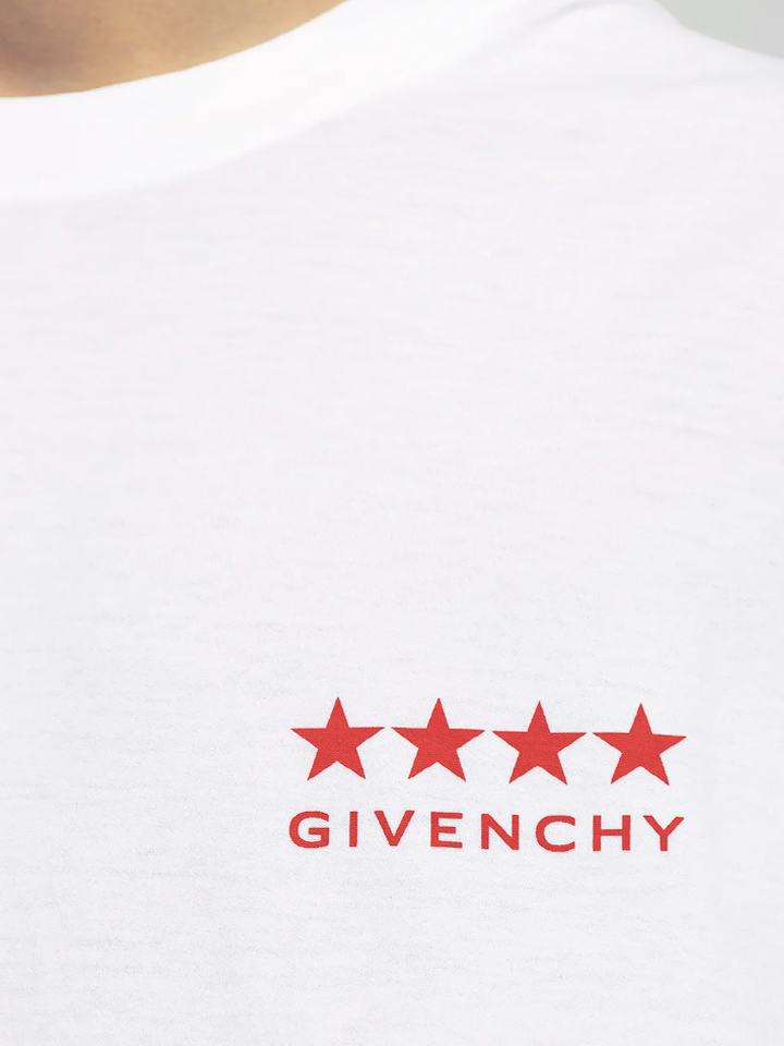 Givenchy 4-Star Printed Logo T-Shirt in White