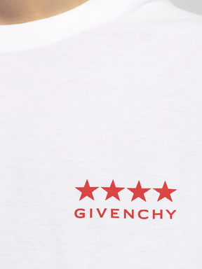 Givenchy 4-Star Printed Logo T-Shirt in White