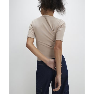 White & Beige Fitted T-Shirt Multipack