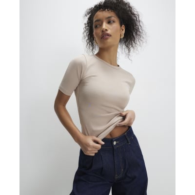 White & Beige Fitted T-Shirt Multipack