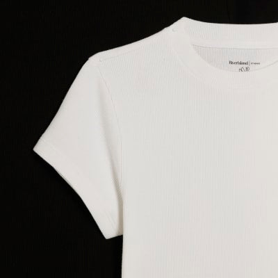 White & Black Ribbed Fitted T-Shirt Multipack